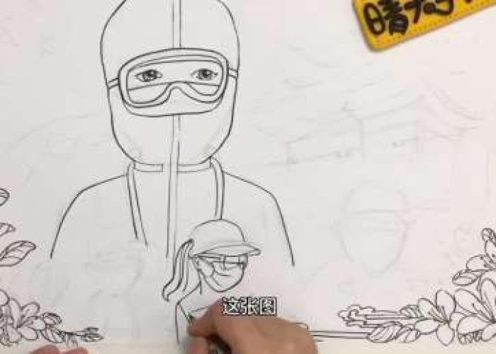 疫情英雄归来简笔画（疫情英雄绘画手抄报）