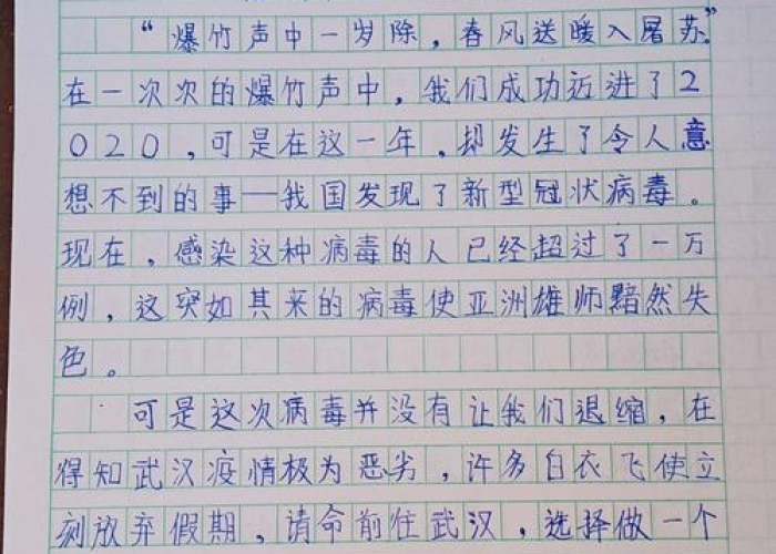疫情的故事作文600字初二（疫情时的故事作文600字）