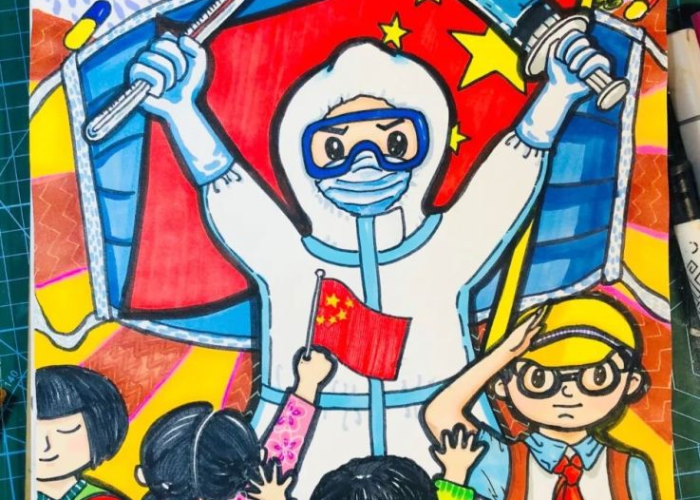 抗击疫情感动人物手绘画（抗击疫情感动人物手绘画简单）