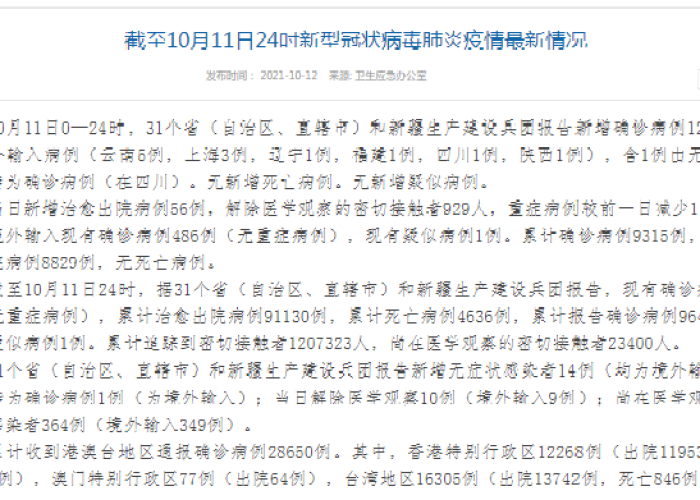 新冠状病毒最新疫情报告（新 冠状病毒疫情最新公布）