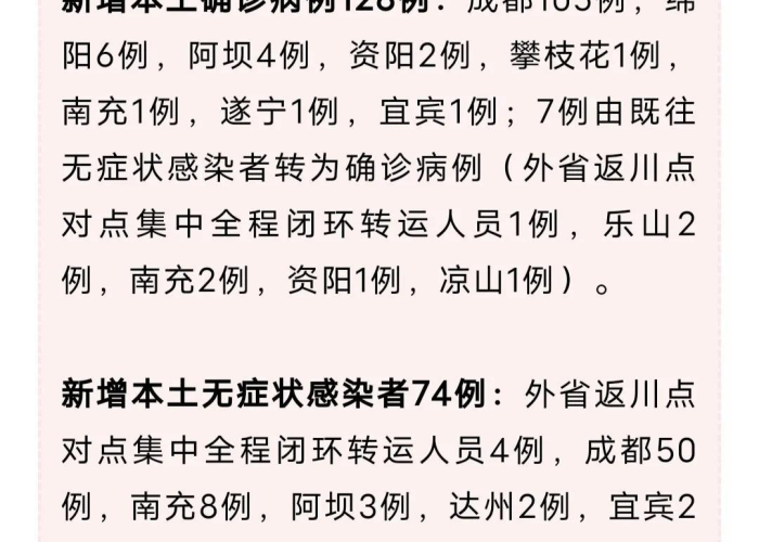成都最新疫情数据今天（成都最新疫情病例）