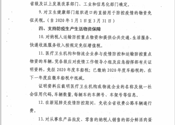 2020疫情减免政策通知（2020疫情减免政策通知文件）
