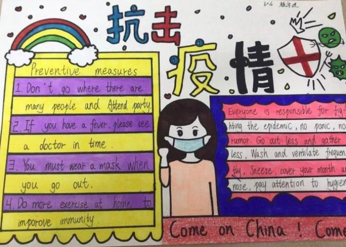 新型冠状病毒疫情小报英语（新冠肺炎疫情英语手抄报内容）