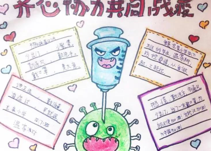 新冠疫情防控知识宣传手抄报（新冠肺炎疫情防控知识手抄报简笔画）