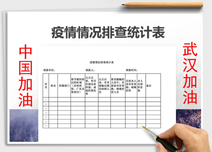 疫情表格数据表（疫情报表格式）