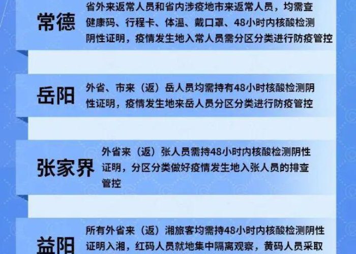 湖南疫情相关政策（湖南疫情防控最新规定）