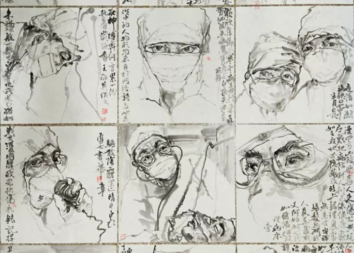 抗击疫情感人瞬间绘画（抗击疫情感动瞬间绘画）