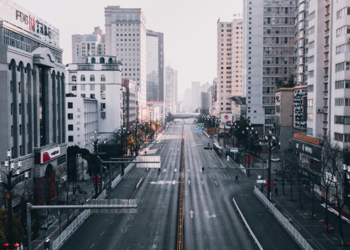 疫情下的城市航拍（疫情中的城市街景）
