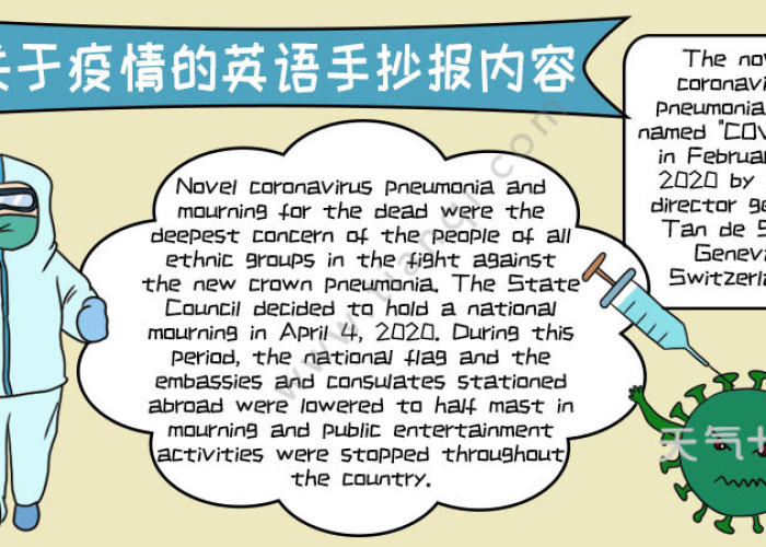 新冠疫情英语小报图片（新冠疫情英文版小报）