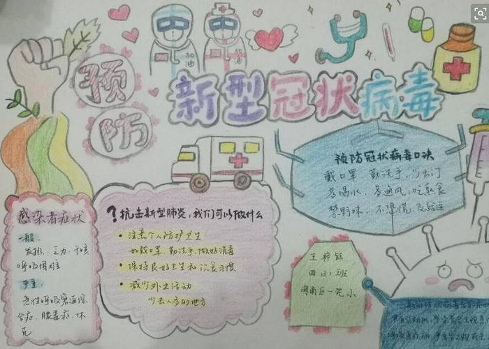 新冠疫情防控我会做手抄报（新冠肺炎疫情防控手抄报简单又好看）