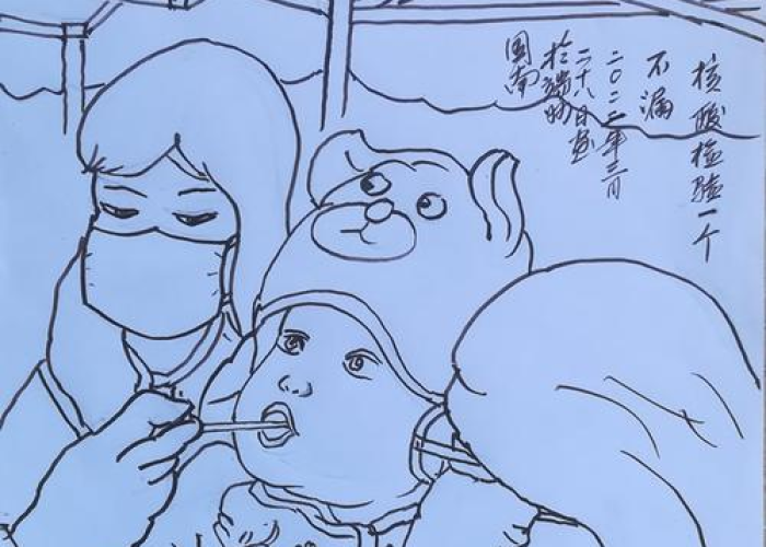 抗击疫情感动瞬间简笔画（抗疫感人画面绘画）