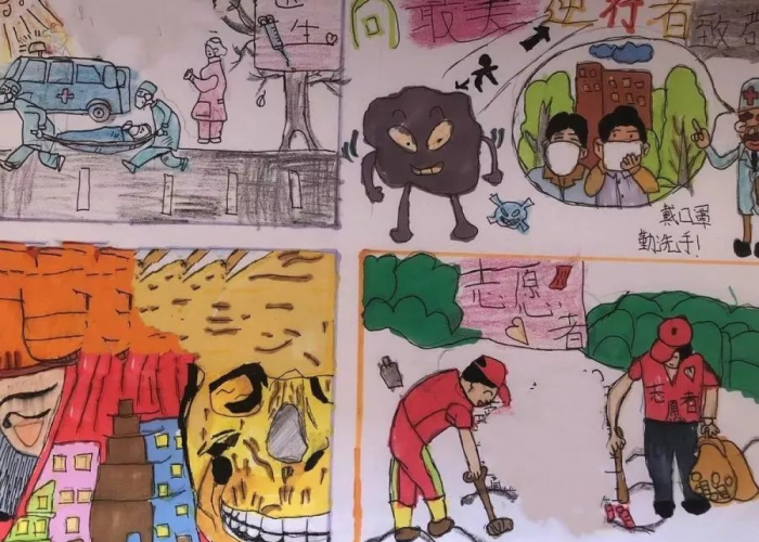 抗击疫情感动瞬间绘画作品（抗击疫情感动瞬间手抄报）