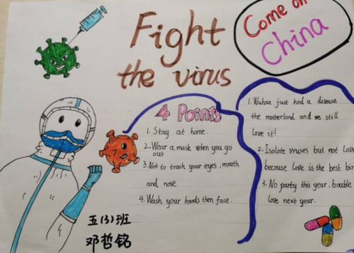 关于新冠疫情的手抄报英文版（新冠肺炎疫情英语手抄报内容）