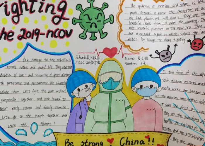 新冠疫情英语手抄报图片简单（新冠疫情英语手抄报图片简单又好看）