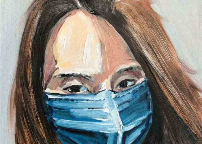 疫情口罩照片（疫情口罩绘画作品图片）